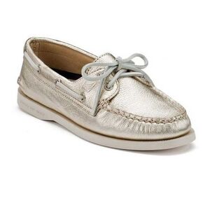 Sperry Metallic Gold Vida Slip-on Boat Shoes